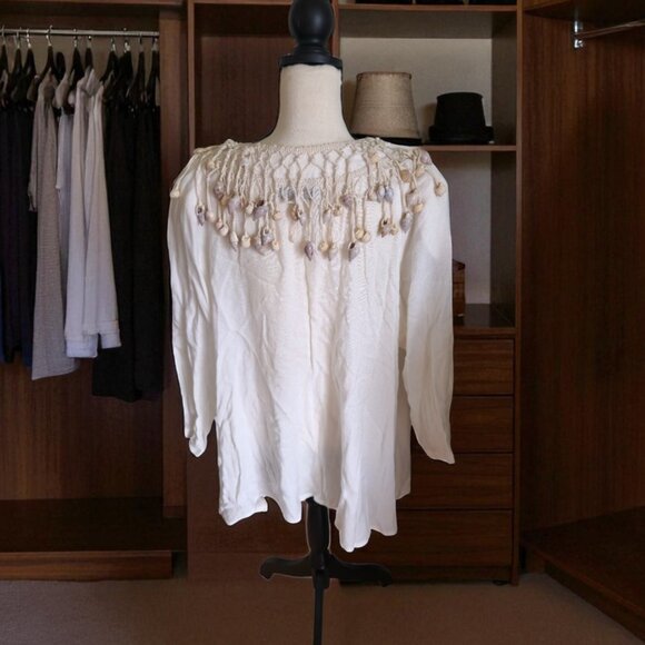 Vintage Rare Shell Embellished Blouse - Picture 4 of 5
